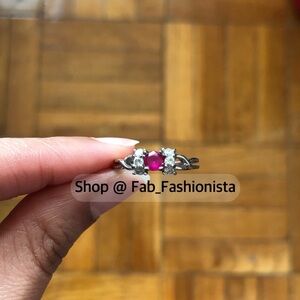 Sterling silver garnet ring